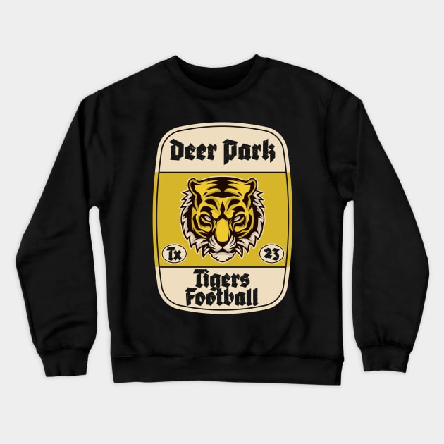 Deer Park School tiger Football sticker design Crewneck Sweatshirt by BrotherKillBrother